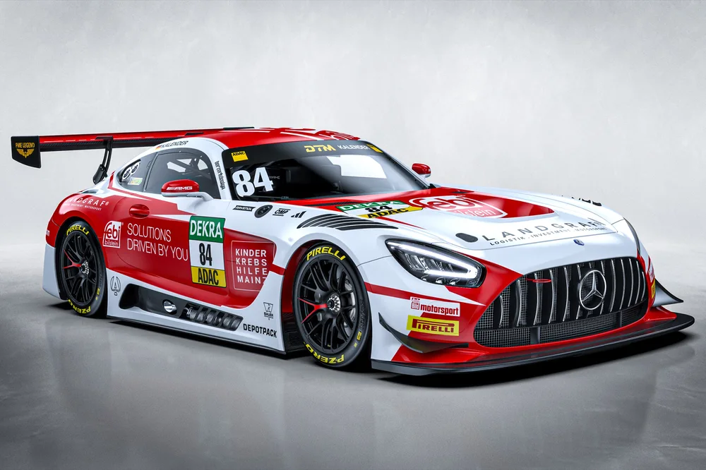 Neue Farben: Tom Kalender startet im rot-weißen Febi-Design (Foto: Mercedes-AMG)