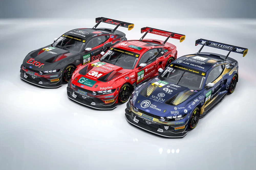 HRT enthüllt Design der drei Ford Mustang GT3 für die Saison 2026