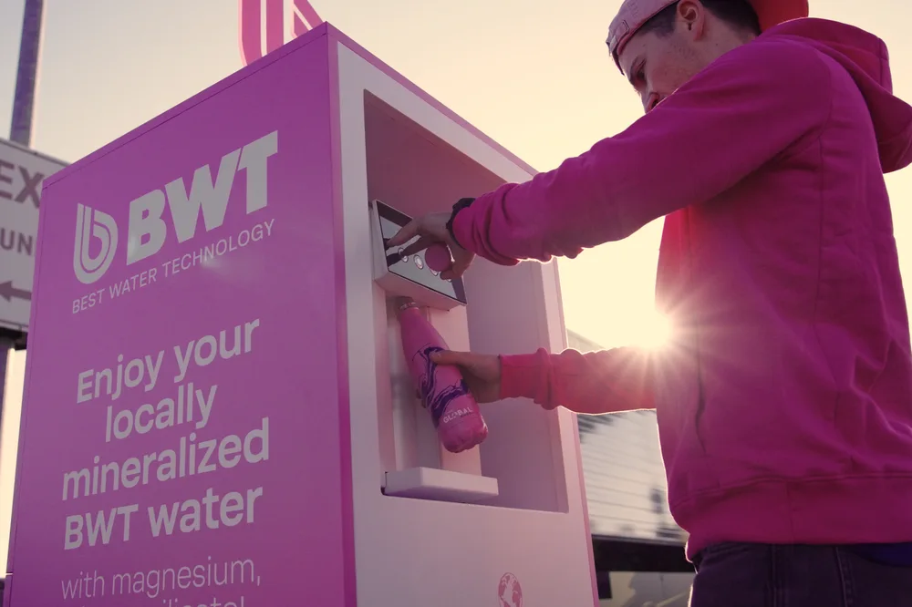 50 BWT-Wasserspender gewährleisten an allen DTM-Events den Zugang zu BWT Mineralized Water