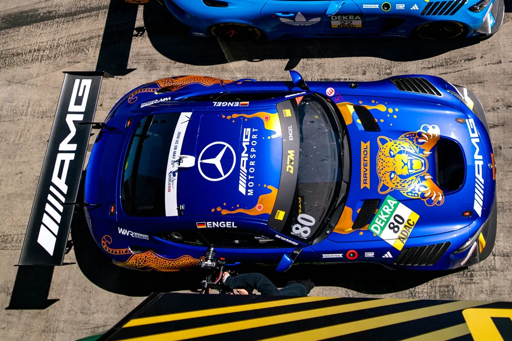 A real eye-catcher: Maro Engel’s Mercedes-AMG GT3, complete with cheetah livery