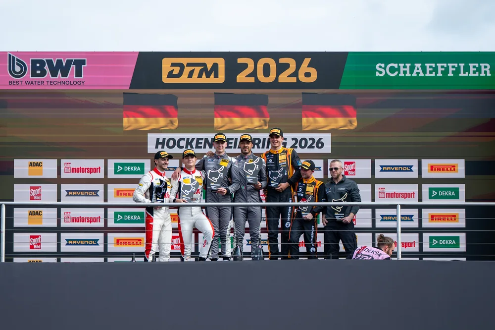 Das Podium der ADAC GT4 Germany in Lauf eins
