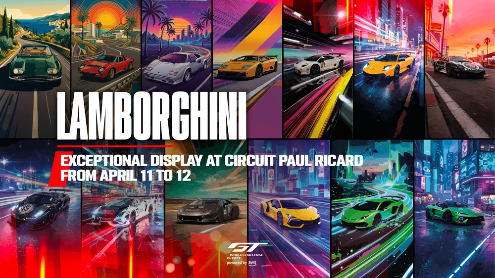 Saisonauftakt der GT-Weltmeisterschaft auf dem Circuit Paul Ricard mit atemberaubender Lamborghini-Supersportwagen-Ausstellung