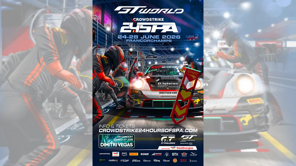 Pitstop zum Leben erweckt auf dem zweiten Sammlerposter für die CrowdStrike 24 Stunden von Spa 2026